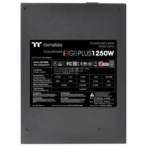 Блок питания Thermaltake Toughpower iRGB PLUS Titanium PS-TPI-1250F3FDTE-1 (1250W) (черный) 4
