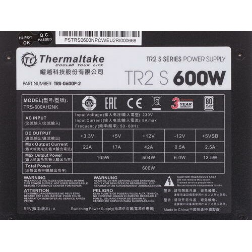 Блок питания Thermaltake TR2 S 600W (PS-TRS-0600NPCWEU-2) (черный) 6