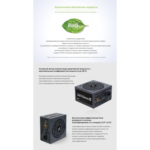 Блок питания Zalman MegaMax ZM600-TXII 600W (черный) 6