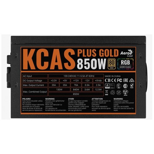 Блок питания AeroCool KCAS PLUS GOLD 850W (черный) 2