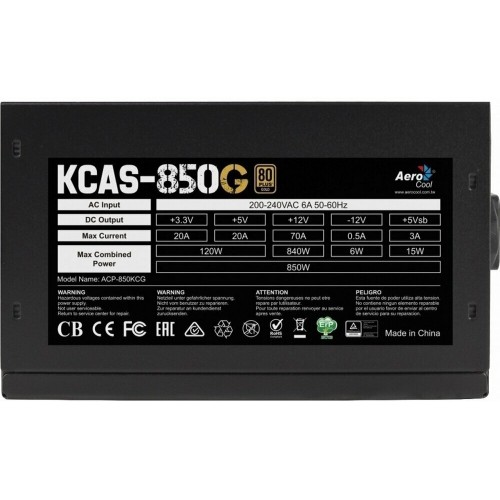 Блок питания AeroCool KCAS PLUS GOLD 850W (черный) 8