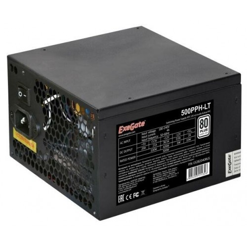 Блок питания ExeGate 500PPH-LT 80 PLUS 500W BOX (EX282040RUS) (черный) 1