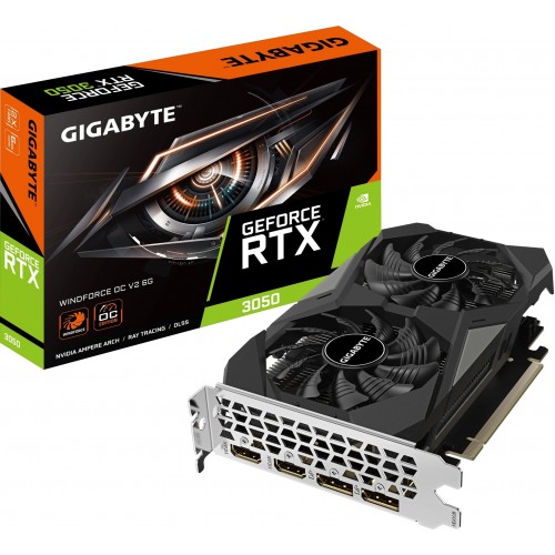 Видеокарта GIGABYTE GeForce RTX 3050 WINDFORCE OC 6GB (GV-N3050WF2OCV2-6GD), Retail 3