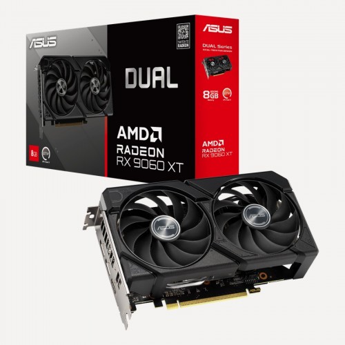 Видеокарта ASUS AMD Radeon RX 9060 XT 8GB (DUAL-RX9060XT-8G) (90YV0MI1-M0NA00), Retail 1