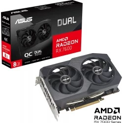 Видеокарта ASUS Dual Radeon RX 7600 V2 OC Edition 8GB (DUAL-RX7600-O8G-V2), Retail