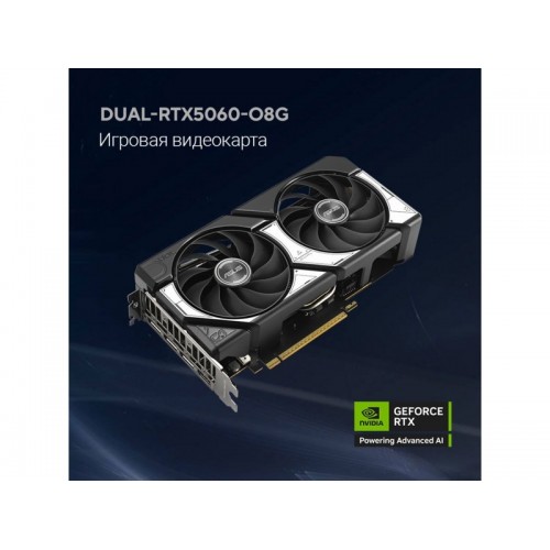 Видеокарта ASUS nVidia GBeForce RTX 5060 8GB (DUAL-RTX5060-O8GB), Retail 1