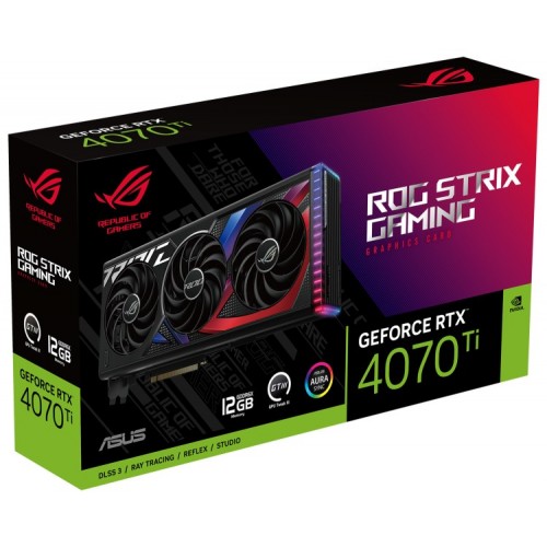 Видеокарта ASUS nVidia GeForce RTX 4070 Ti 12GB (ROG-STRIX-RTX4070TI-12G-GAMING) (90YV0II1-M0NA00), Retail 4