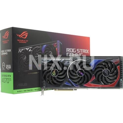 Видеокарта ASUS nVidia GeForce RTX 4070 Ti 12GB (ROG-STRIX-RTX4070TI-12G-GAMING) (90YV0II1-M0NA00), Retail 6