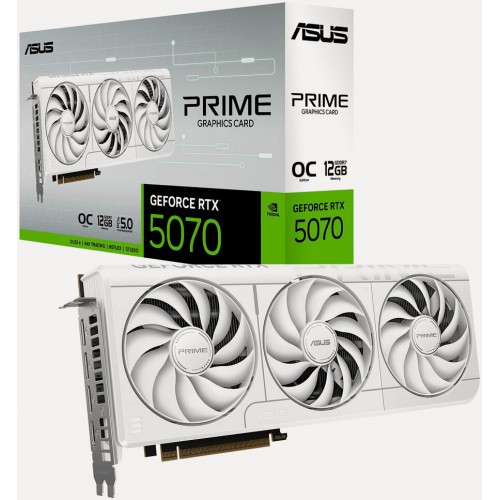 Видеокарта ASUS nVidia GeForce RTX 5070 12GB (PRIME-RTX5070-O12G-WHITE) (90YV0M19-M0NA00), Retail 
