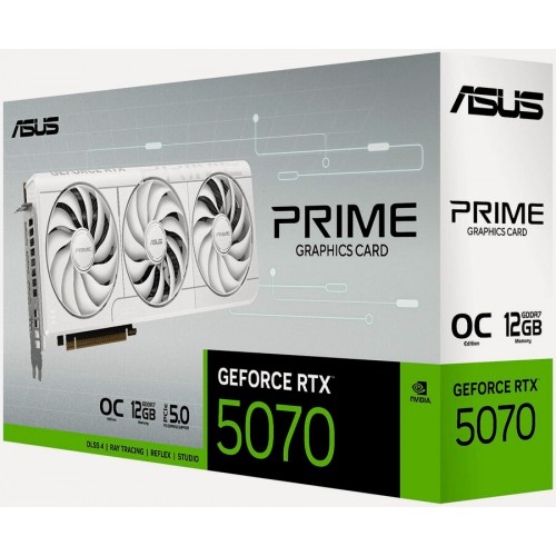 Видеокарта ASUS nVidia GeForce RTX 5070 12GB (PRIME-RTX5070-O12G-WHITE) (90YV0M19-M0NA00), Retail 9
