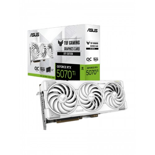 Видеокарта ASUS nVidia GeForce RTX 5070 Ti 16GB (TUF-RTX5070TI-O16G-BTF-WHITE) (90YV0N60-M0NA00), Retail 
