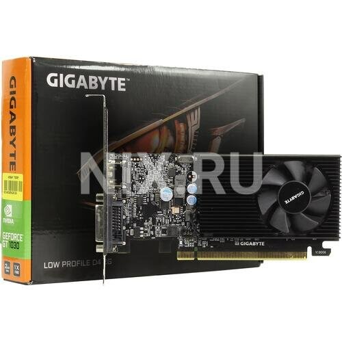 Видеокарта GIGABYTE GeForce GT 1030 Low Profile D4 2GB (GV-N1030D4-2GL), Retail 2