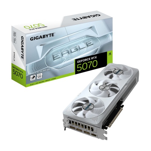 Видеокарта GIGABYTE GeForce RTX 5070 EAGLE OC ICE 12GB (GV-N5070EAGLEOC ICE-12GD), Retail 9