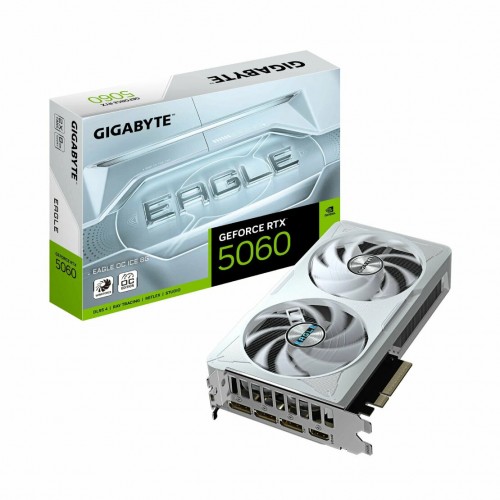 Видеокарта GIGABYTE nVidia GBeForce RTX 5060 EAGBLE OC ICE 8GB (GBV-N5060EAGBLEOC ICE-8GBD), Retail 