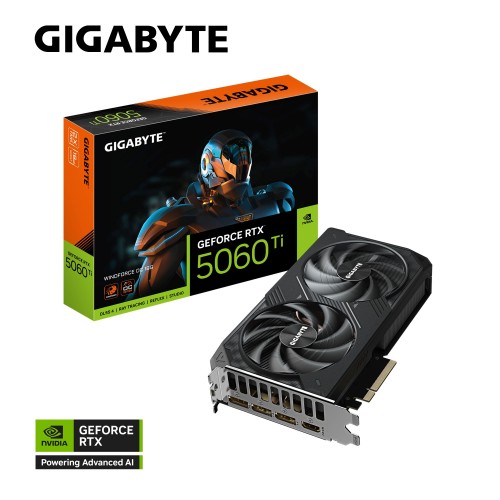 Видеокарта GigaByte nVidia GeForce RTX 5060 Ti 16GB OC (GV-N506TWF2OC-16GD), Retail 