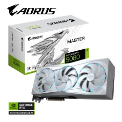 Видеокарта GIGABYTE nVidia GeForce RTX 5080 AORUS MASTER ICE OC 16GB (GV-N5080AORUSM ICE-16GD), Retail