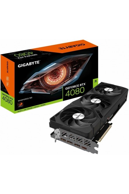 Видеокарта GIGABYTEnVidia nVidia GeForce RTX 4080 WINDFORCE 16GB (GV-N4080WF3-16GD), Retail 