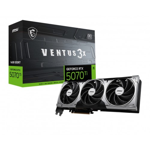 Видеокарта MSI GeForce RTX 5070 TI Ventus 3X OC 16GB, Retail 
