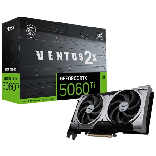 Видеокарта MSI nVidia GeForce RTX 5060 Ti 16GB Ventus 2X OC Plus (602-V535-16S), Retail 