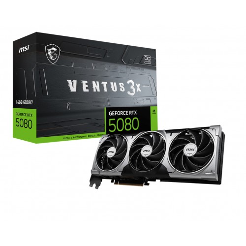 Видеокарта MSI nVidia GeForce RTX 5080 16GB Ventus 3X OC, Retail 