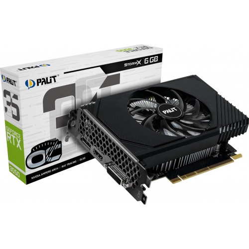 Видеокарта Palit GeForce RTX 3050 StormX OC 6GB (NE63050S18JE-1070F), Retail 7