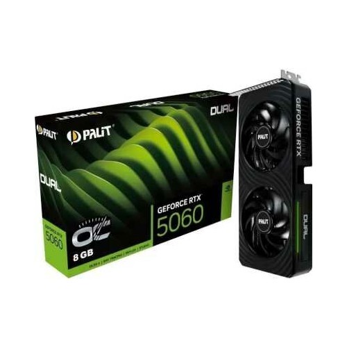 Видеокарта Palit nVidia GeForce RTX 5060 Dual OC 8GbB (NE75060S19P1-GB2063D), Retail 1