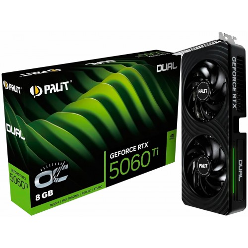 Видеокарта Palit nVidia GeForce RTX 5060 Ti Dual OC 8GB (NE7506TT19P1-GB2062D), Retail 5