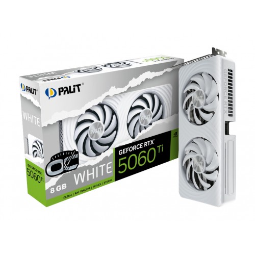 Видеокарта Palit nVidia GeForce RTX 5060 Ti White OC 8GB (NE7506TU19P1-GB2062M), Retail 