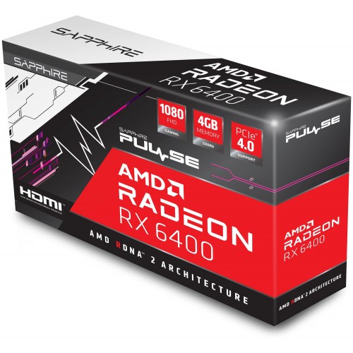 Видеокарта Sapphire PULSE Radeon RX 6400 4GB (11315-01-20G), Retail 2