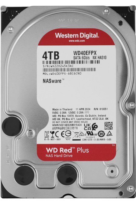 Внутренний HDD Western Digital WD Red Plus 4 ТБ (WD40EFPX) 
