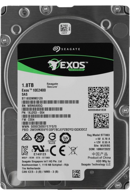 Внутренний гибридный Seagate Exos 10E2400 1.8 ТБ (ST1800MM0129) 1