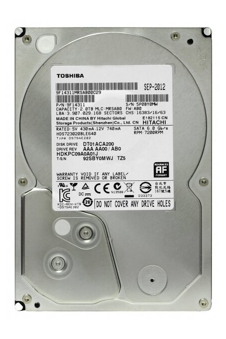 Внутренний HDD Toshiba DT 2 ТБ (DT01ACA200) 