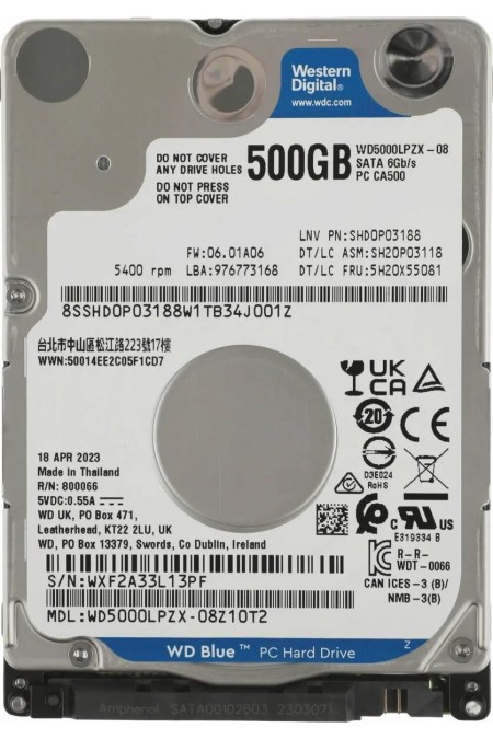 Внутренний HDD Western Digital Blue 500 ГБ (WD5000LPZX) 