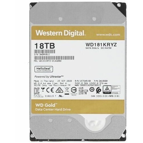 Внутренний HDD Western Digital Gold 18 ТБ (WD181KRYZ) 9