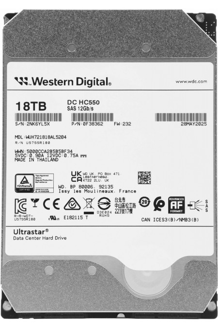 Внутренний HDD Western Digital Original SAS 18 ТБ (WUH721818AL5204) 2