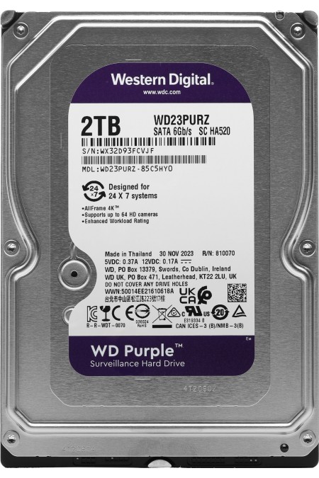 Внутренний HDD Western Digital Purple 2 TБ (WD23PURZ) 2