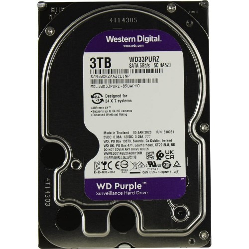 Внутренний HDD Western Digital Purple 3 ТБ (WD33PURZ) 