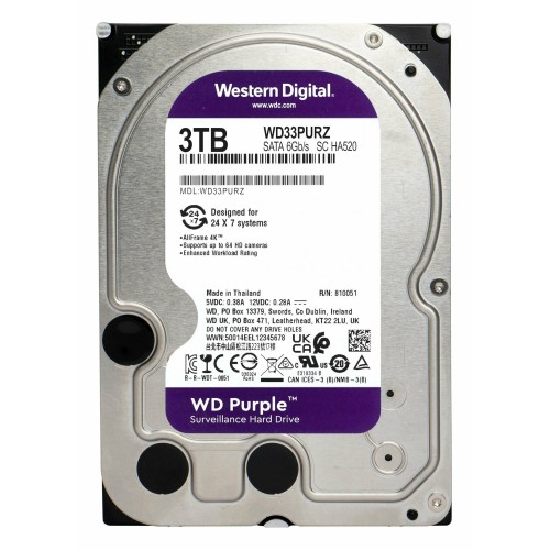 Внутренний HDD Western Digital Purple 3 ТБ (WD33PURZ) 2