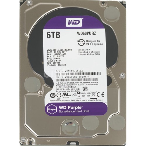 Внутренний HDD Western Digital Purple 6 ТБ (WD62PURZ) 6