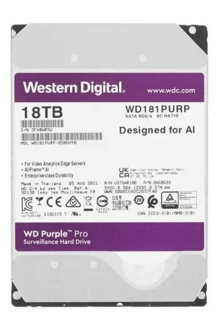Внутренний HDD Western Digital Purple Pro 18 ТБ (WD181PURP) 
