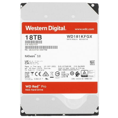 Внутренний HDD Western Digital Red Pro 18 ТБ (WD181KFGX) 6