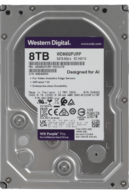 Внутренний HDD Western Digital Surveillance Purple Pro 8 ТБ SATA-III (WD8002PURP) 