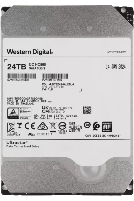 Внутренний HDD Western Digital Ultrastar DC HC580 24 ТБ (WUH722424ALE6L4) 2
