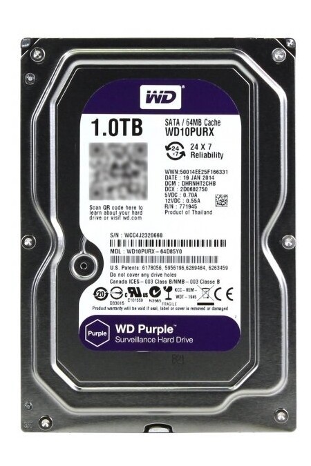 Внутренний HDD Western Digital WD Purple 1 ТБ (WD10PURX) 