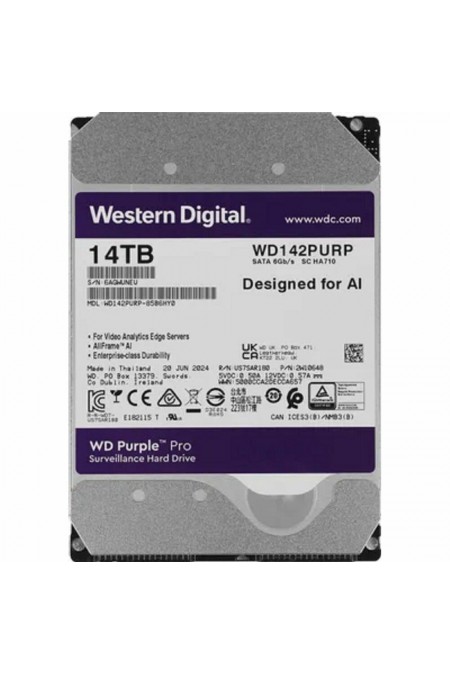 Внутренний HDD Western Digital WD Purple 7200 SATA3 14 ТБ (WD142PURP) 