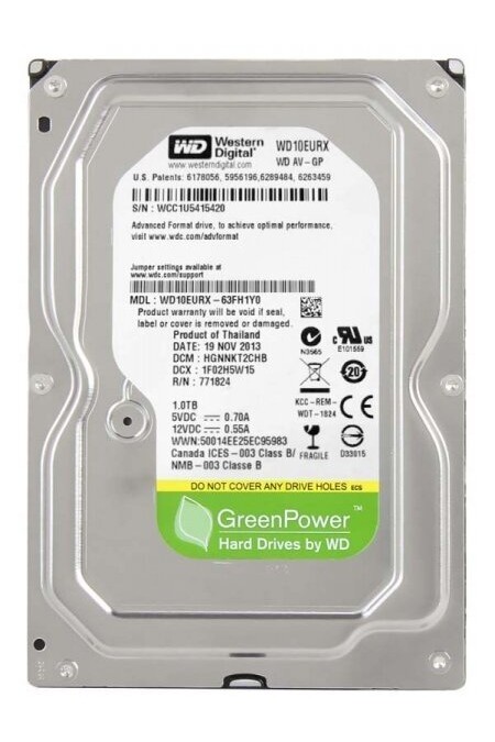 Внутренний HDD Western Digital WD Surveillance 5400 RPM 1 ТБ (WD10EURX) 
