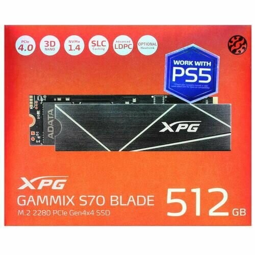 Внутренний SSD ADATA XPG Blade S70 512 ГБ M.2 2280 (AGAMMIXS70B-512G-CS) 8