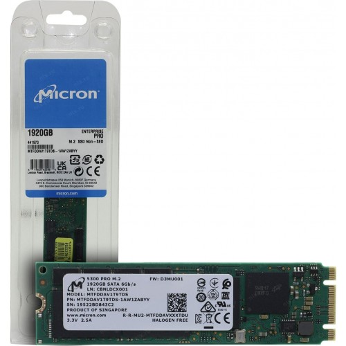 Внутренний SSD Crucial Micron 5300 PRO 1920 ГБ M.2 SATA (MTFDDAV1T9TDS-1AW1ZABYY) 1