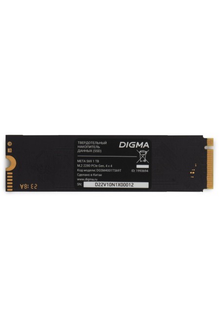 Внутренний SSD Digma Meta S69 M.2 2280 PCIe 4.0 x4 1 TB (DGSM4001TS69T) 