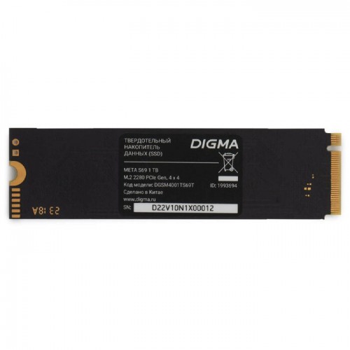 Внутренний SSD Digma Meta S69 M.2 2280 PCIe 4.0 x4 1 TB (DGSM4001TS69T) 3